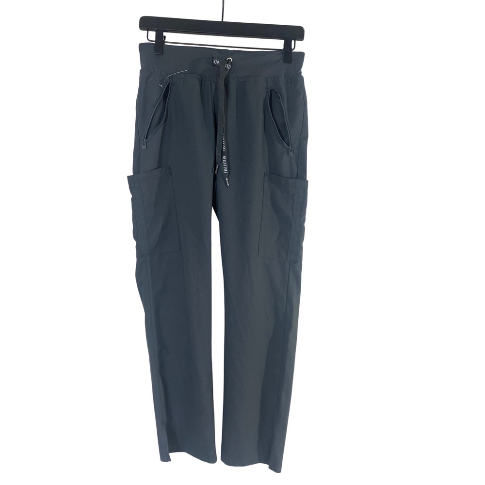 Med Couture Cargo Scrub Pants Womens S Gray Excellent Straight Leg Drawstring
